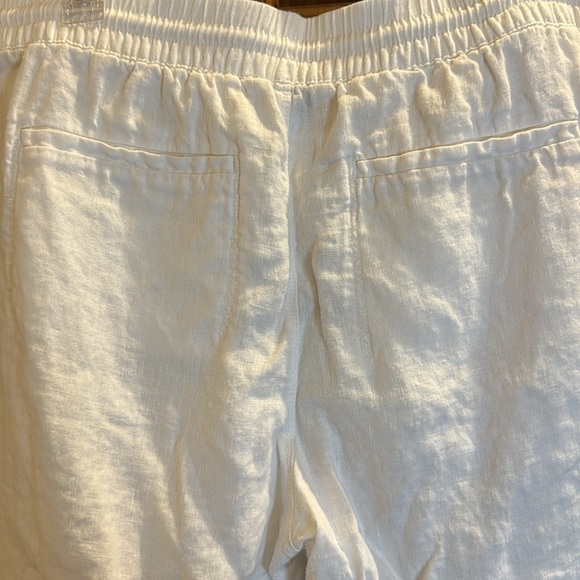 Athleta Retreat Linen High Rise Joggers, White, Size 16 - Picture 3 of 10